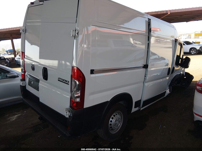 Vin: 3c6lrvcg1se555078, lot: 46058871, ram promaster 2500 tradesman high roof 136 wb w/pass seat 20254