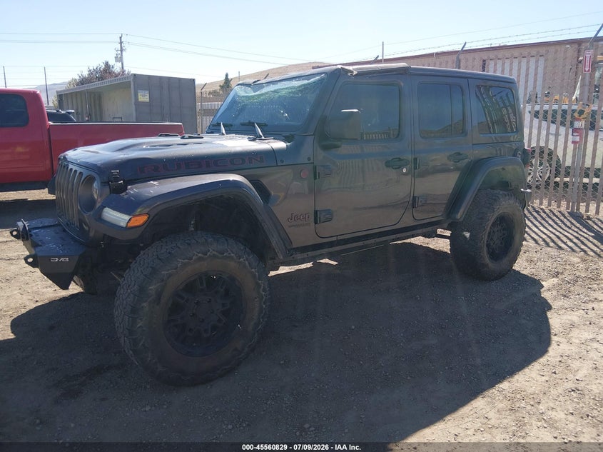 2020 Jeep Wrangler Unlimited Rubicon 4X4, Rollover, IAAI, VIN 1C4HJXFG5LW191705 — photo 2