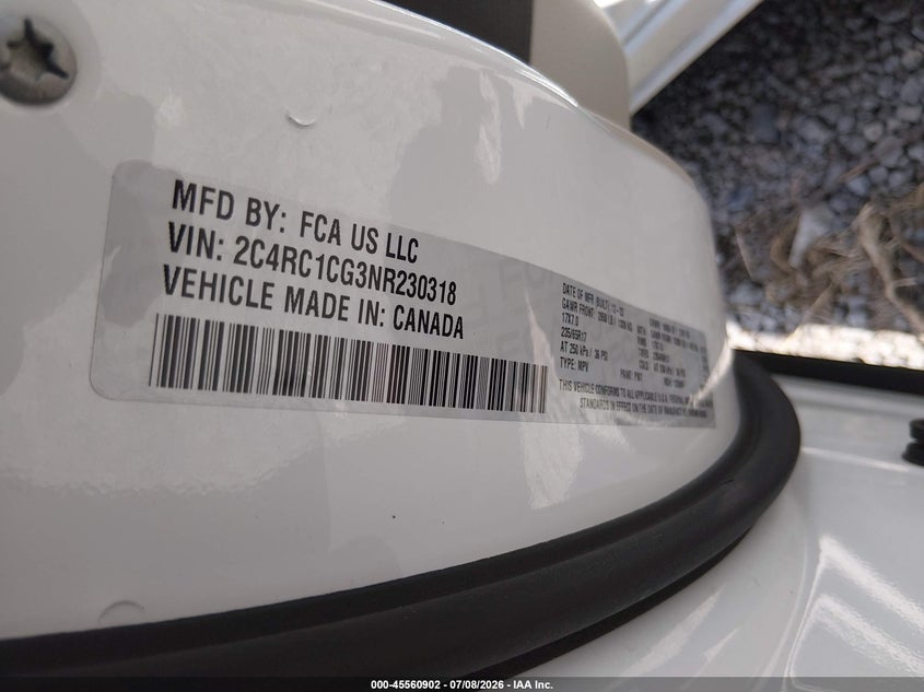 2022 Chrysler Voyager Lx VIN: 2C4RC1CG3NR230318 Lot: 45560902