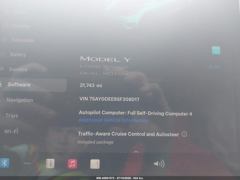 2025 Tesla Model Y Long Range Dual Motor All-Wheel Drive VIN: 7SAYGDEE8SF308017 Lot: 45561572