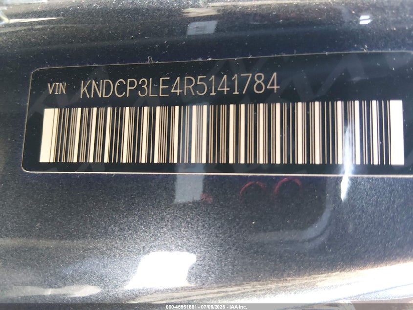 2024 Kia Niro Lx VIN: KNDCP3LE4R5141784 Lot: 45561681