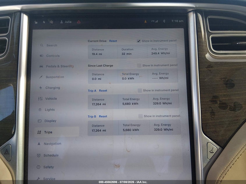 2014 Tesla Model S P85 VIN: 5YJSA1H11EFP45017 Lot: 45562696