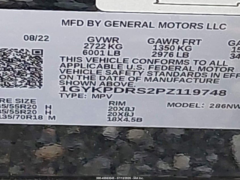 CADILLAC XT6 2023 VIN 1GYKPDRS2PZ119748