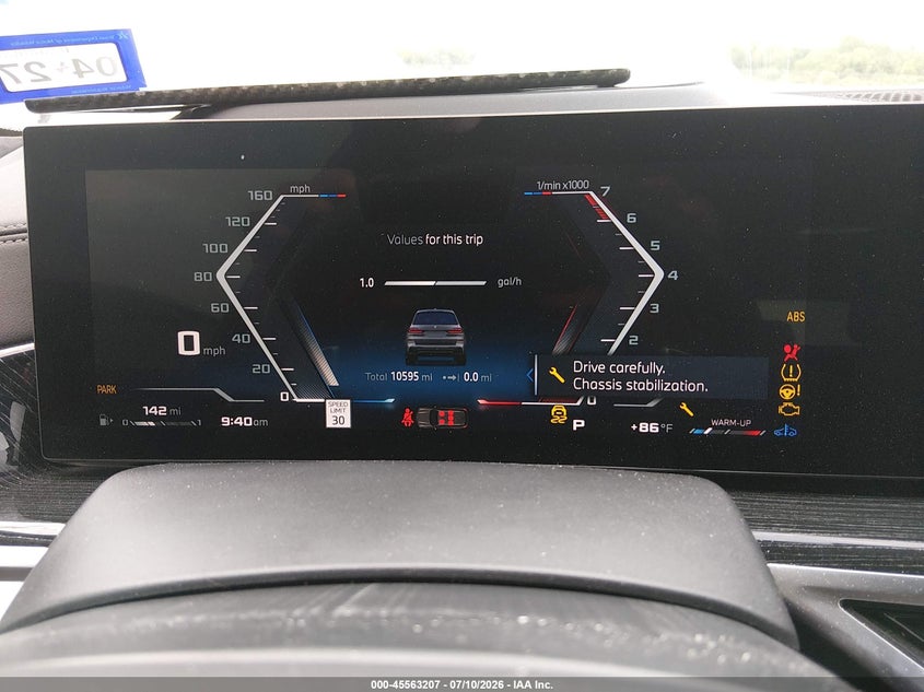 2025 BMW X7 M60I VIN: 5UX33EM07S9X31369 Lot: 45563207