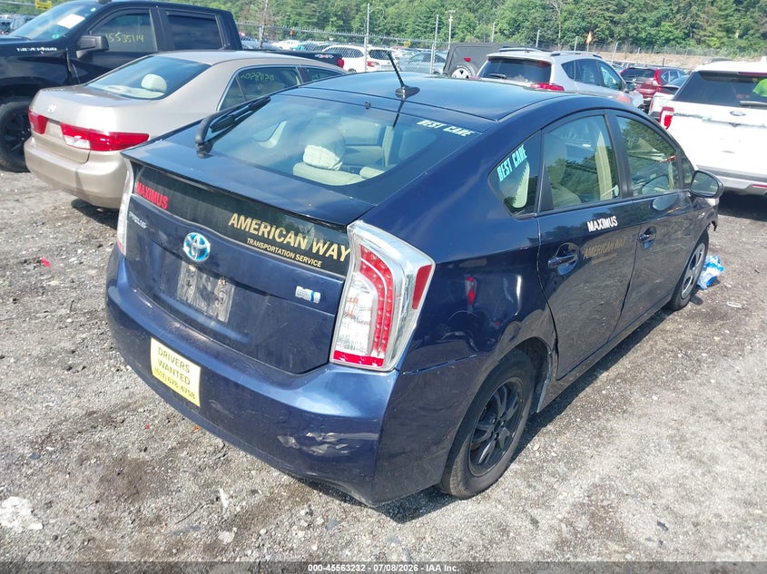 2013 TOYOTA PRIUS HATCHBACK 1.8L I-4 DOHC, VVT, 98HP