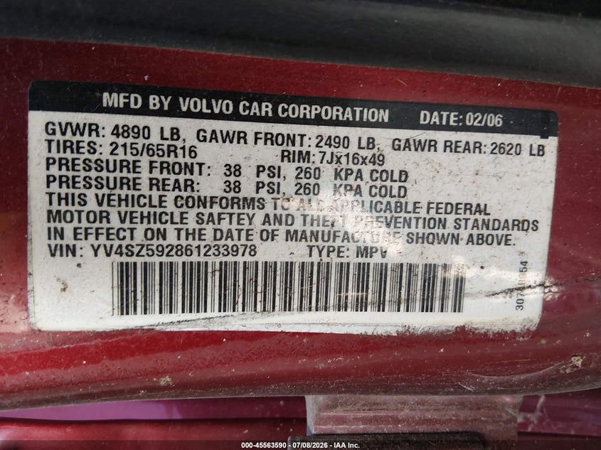 2006 Volvo Xc70 2.5T/Volvo Ocean Race Edition VIN: YV4SZ592861233978 Lot: 45563590