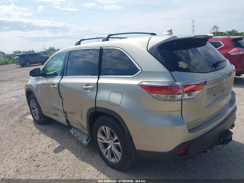 Vin: 5tdbkrfh6fs204571, lot: 46062481, toyota highlander le plus v6 20153