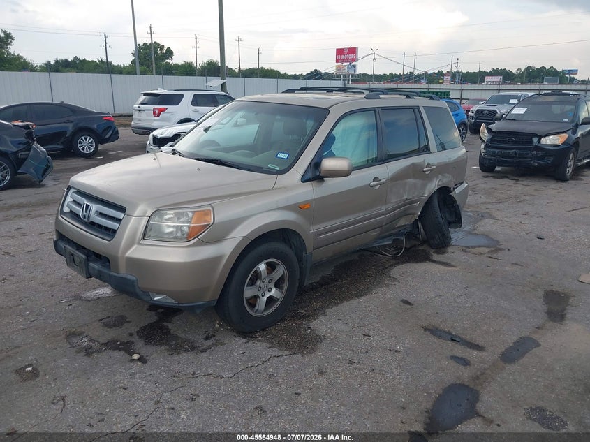 2007 Honda Pilot, Левый зад, IAAI, VIN 2HKYF185X7H540153 — фото 2