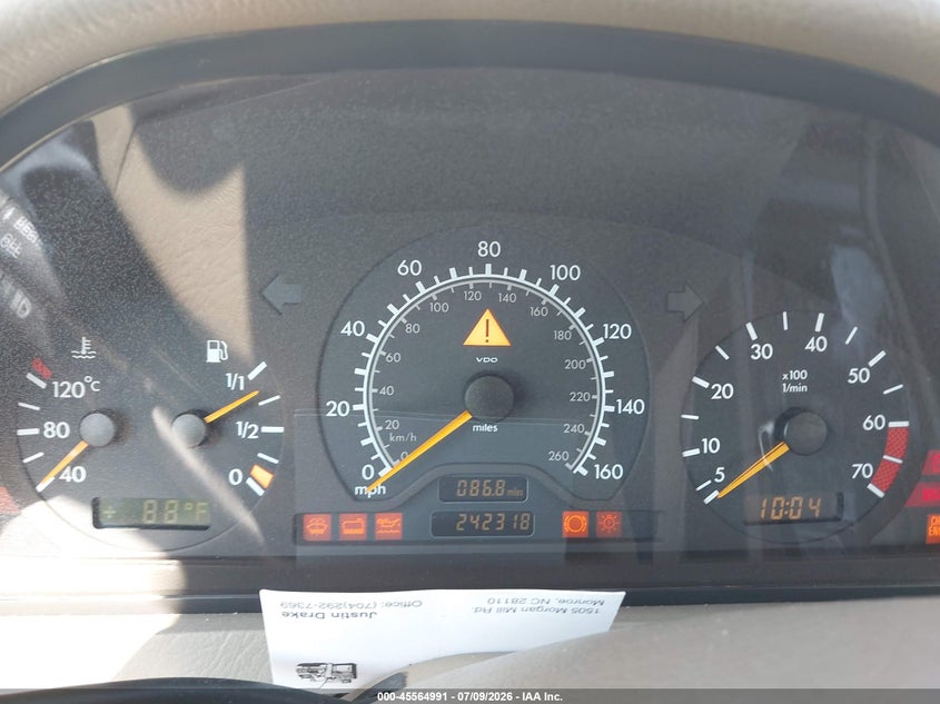 1999 Mercedes-Benz C 280 VIN: WDBHA29G8XA760188 Lot: 45564991