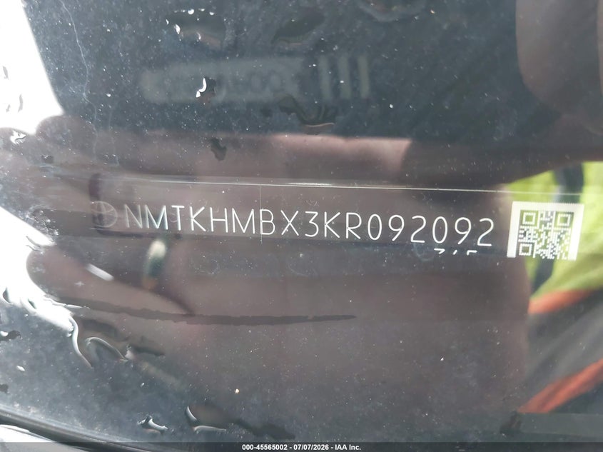 2019 Toyota C-Hr Le VIN: NMTKHMBX3KR092092 Lot: 45565002