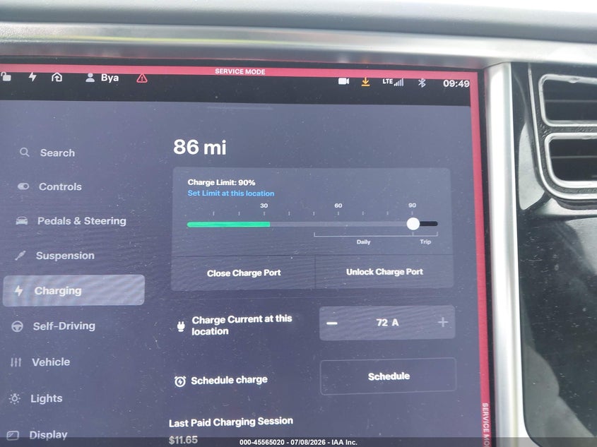 2017 Tesla Model X 100D/75D/90D VIN: 5YJXCDE25HF076494 Lot: 45565020