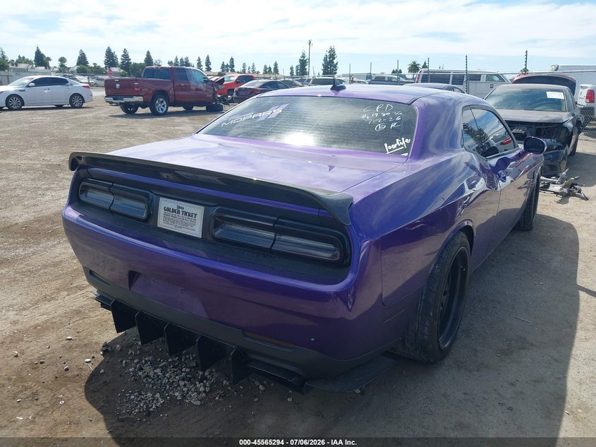 Vin: 2c3cdzc9xgh142768, lot: 46063623, dodge challenger srt hellcat 20164