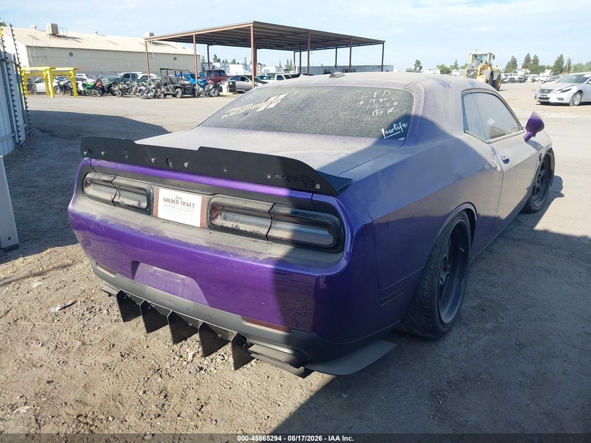 Vin: 2c3cdzc9xgh142768, lot: 46063623, dodge challenger srt hellcat 20164