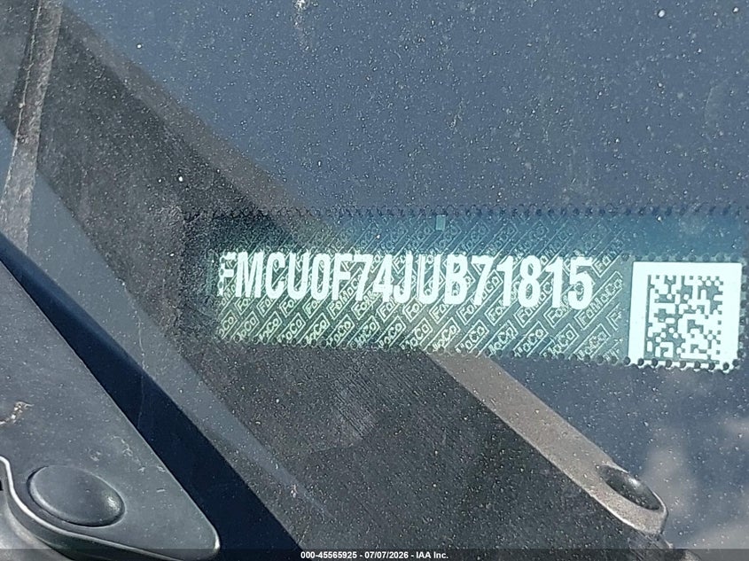 2018 Ford Escape S VIN: 1FMCU0F74JUB71815 Lot: 45565925
