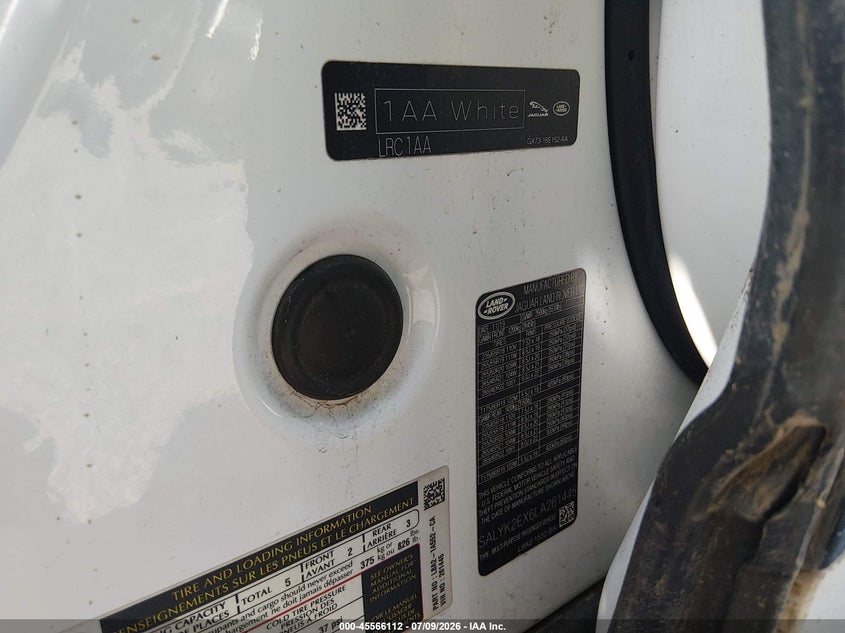 2020 Land Rover Range Rover Velar P250 R-Dynamic S VIN: SALYK2EX6LA261445 Lot: 45566112