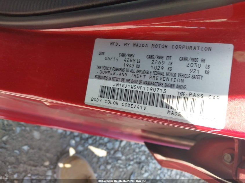 2015 Mazda Mazda6 I Grand Touring VIN: JM1GJ1W59F1190713 Lot: 45566216