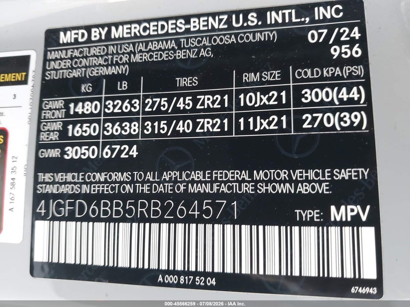 2024 Mercedes-Benz Amg Gle 53 Coupe 4Matic+ VIN: 4JGFD6BB5RB264571 Lot: 45566259