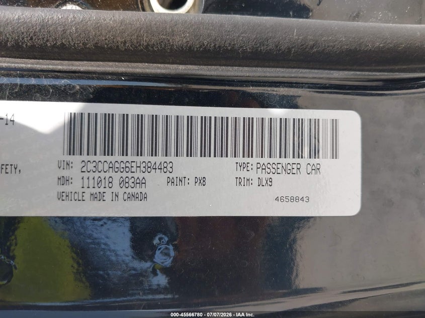 CHRYSLER 300 2014 VIN 2C3CCAGG6EH384483