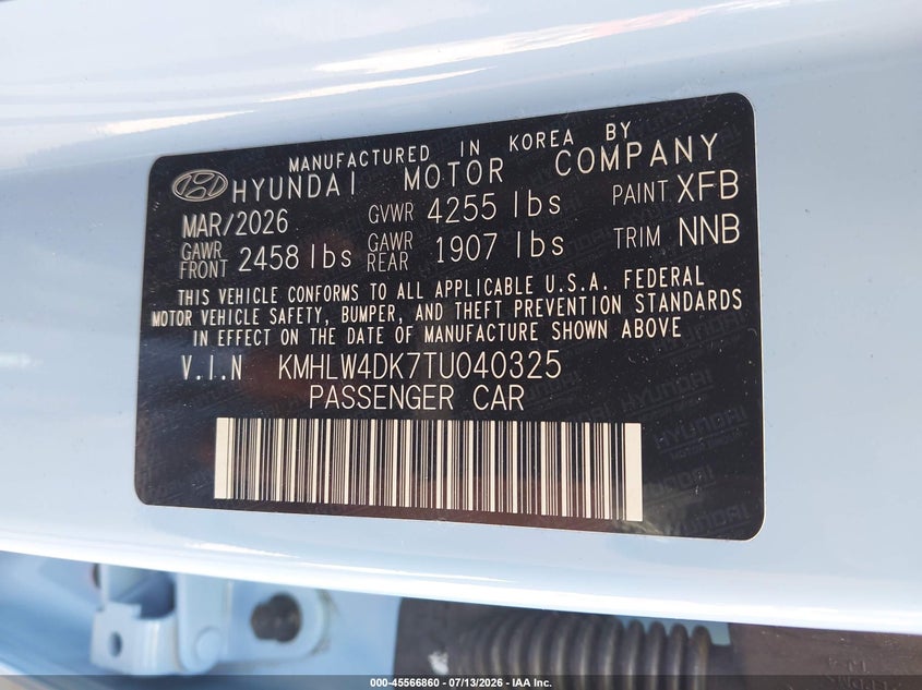 2026 Hyundai Elantra N VIN: KMHLW4DK7TU040325 Lot: 45566860