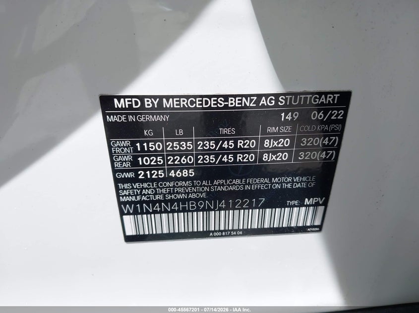 2022 Mercedes-Benz Gla 250 4Matic VIN: W1N4N4HB9NJ412217 Lot: 45567201