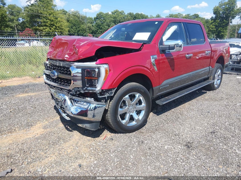 2022 Ford F-150 King Ranch, Front End, IAAI, VIN 1FTFW1EDXNFB73457 — photo 2