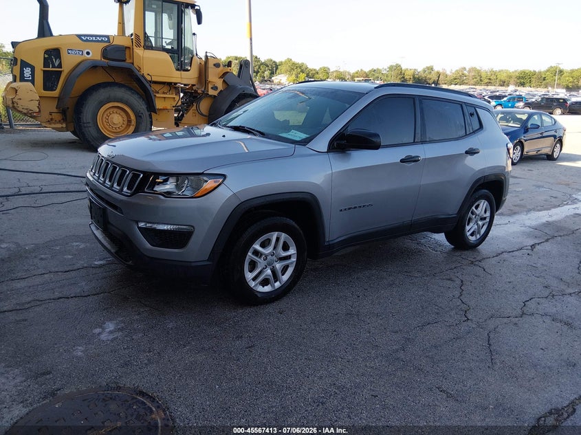 Vin: 3c4njcab8jt357841, lot: 46065742, jeep compass sport fwd 20182