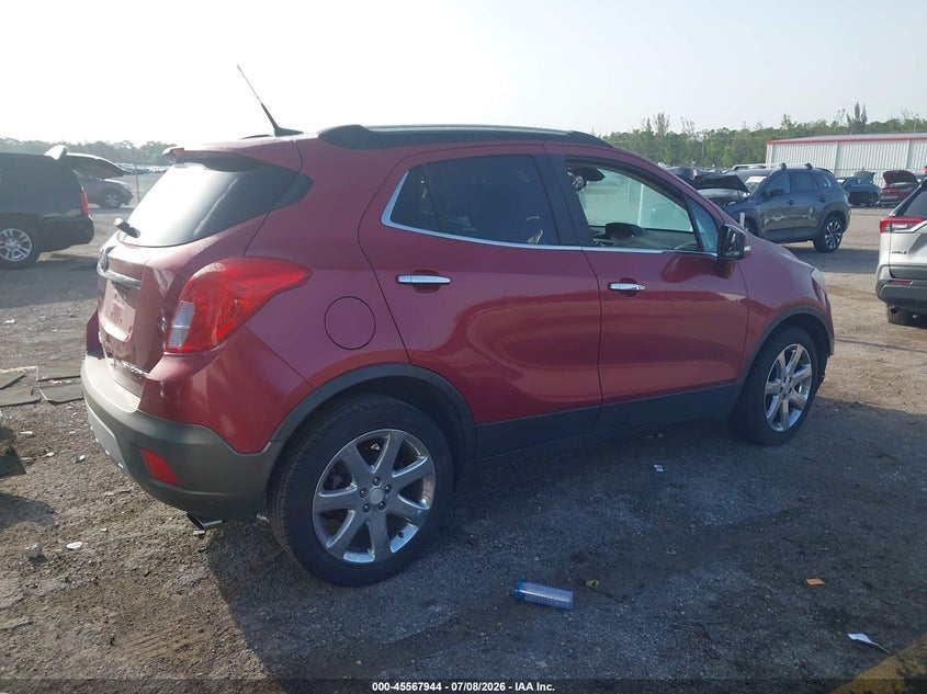 Vin: kl4cjcsb1eb709035, lot: 46066273, buick encore leather 20144