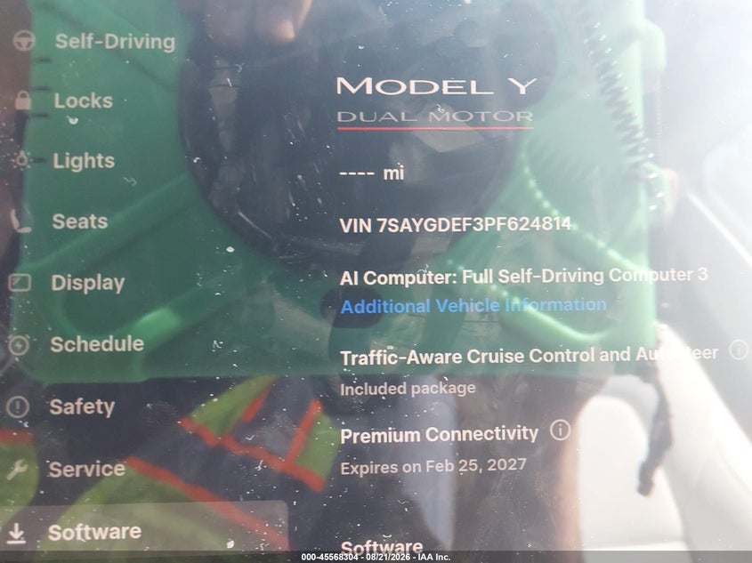 TESLA MODEL Y 2023 VIN 7SAYGDEF3PF624814