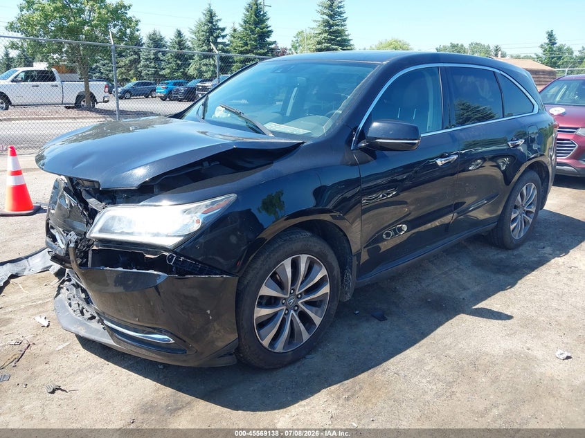 2015 Acura MDX, Удар спереди, IAAI, VIN 5FRYD4H49FB022013 — фото 2