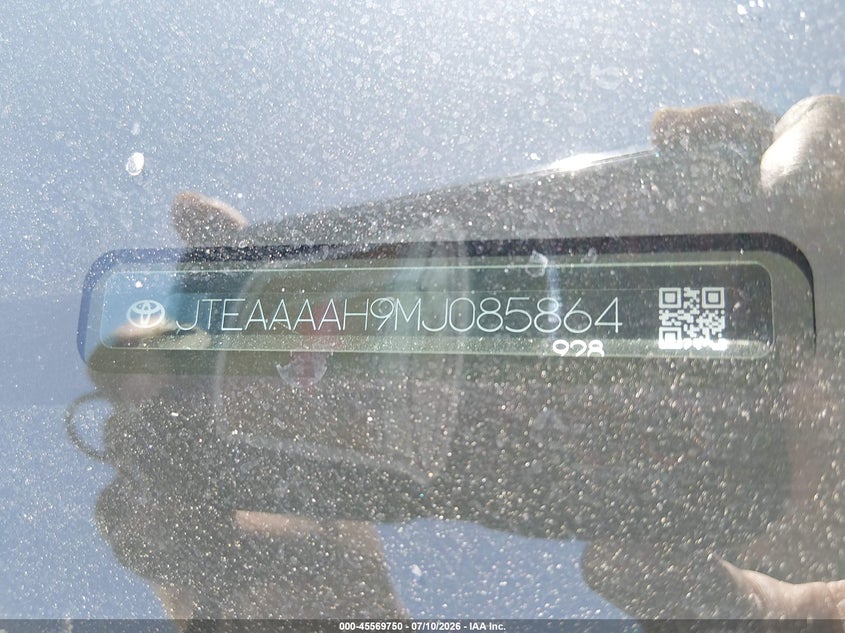 2021 Toyota Venza Le VIN: JTEAAAAH9MJ085864 Lot: 45569750