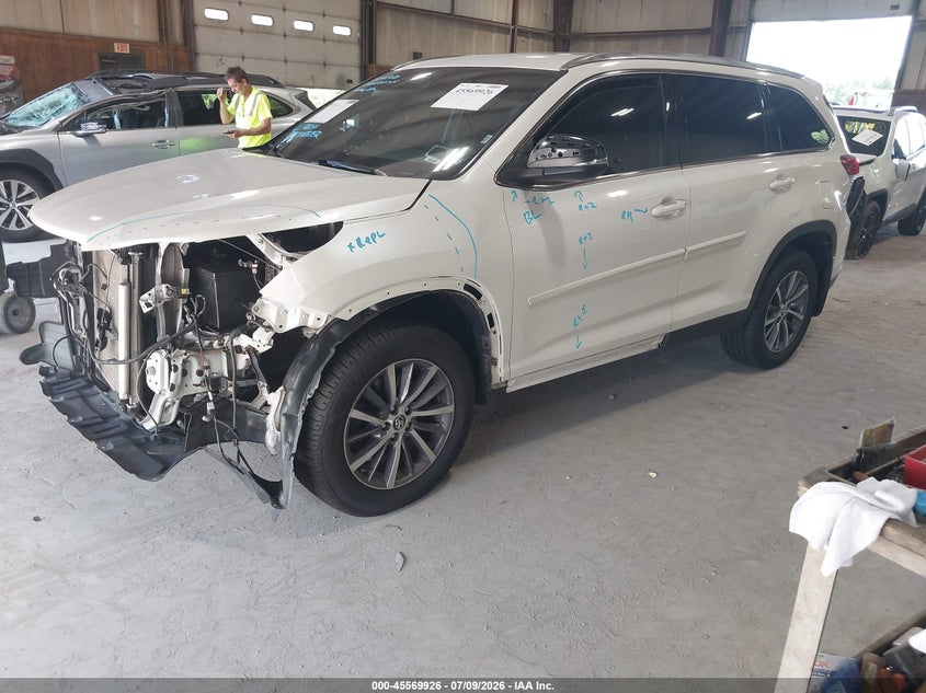 Vin: 5tdjzrfh1ks937306, lot: 46068255, toyota highlander xle 20192