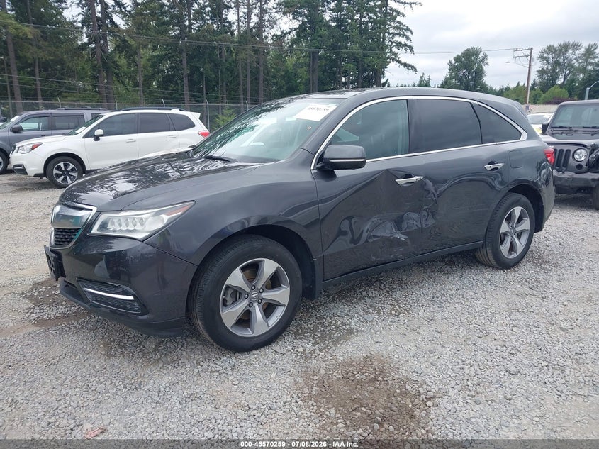 2014 Acura MDX, Левый бок, IAAI, VIN 5FRYD4H21EB006675 — фото 2