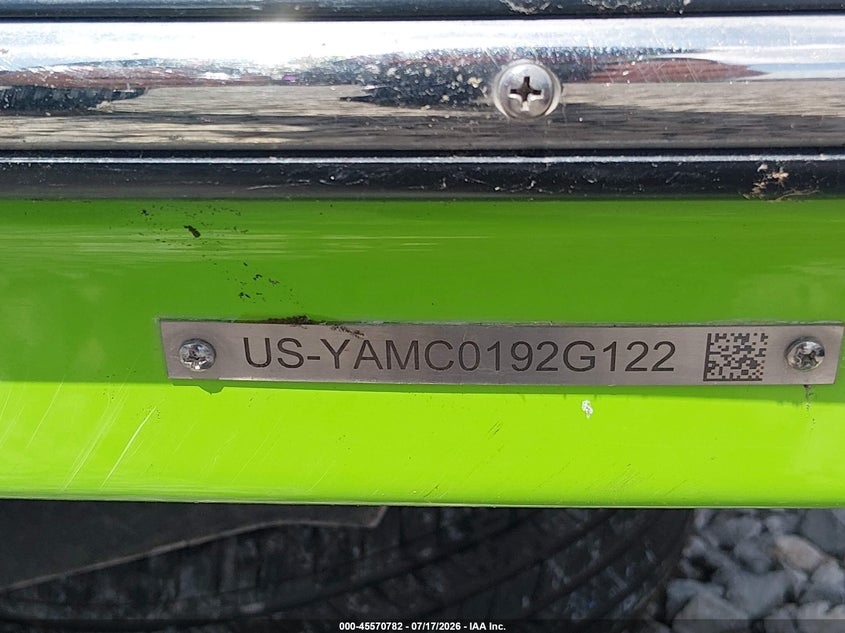 2022 Yamaha Ar195 VIN: YAMC0192G122 Lot: 45570782