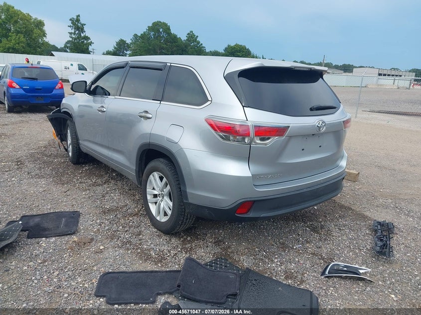 Vin: 5tdzkrfh9gs121913, lot: 46069376, toyota highlander le v6 20163