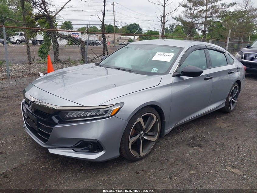 2022 Honda Accord Sport, Front End, IAAI, VIN 1HGCV1F30NA073054 — photo 2