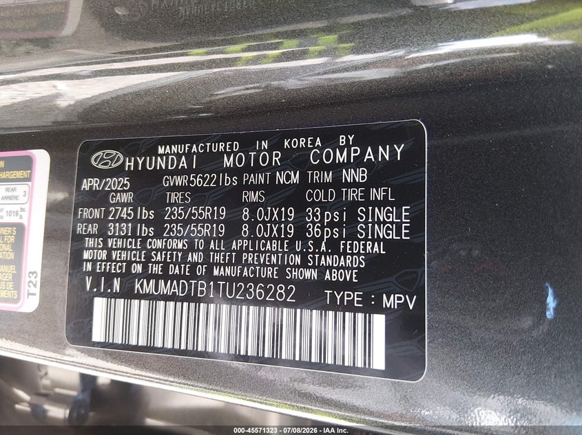 2026 Genesis Gv70 2.5T Select VIN: KMUMADTB1TU236282 Lot: 45571323