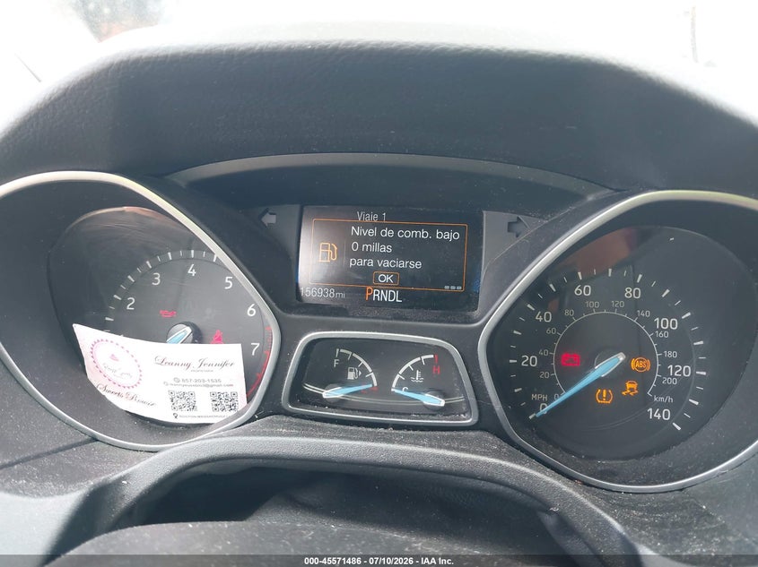 2016 FORD FOCUS SEDAN 2.0L I-4 DI, DOHC, VVT, 159HP