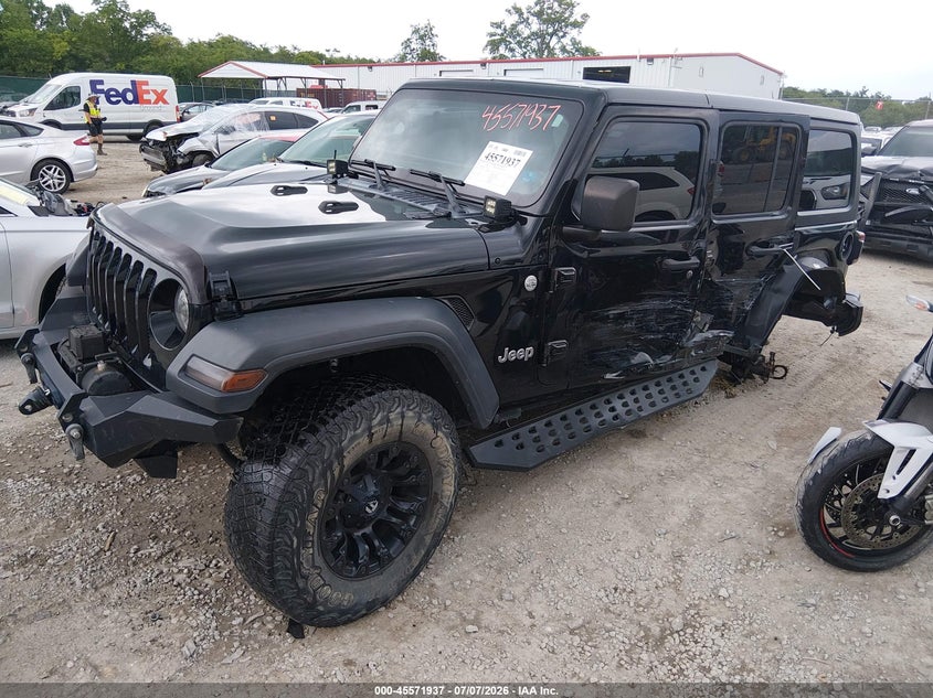 2019 Jeep Wrangler Unlimited Sport S 4X4, Right Side, IAAI, VIN 1C4HJXDG8KW557125 — photo 2
