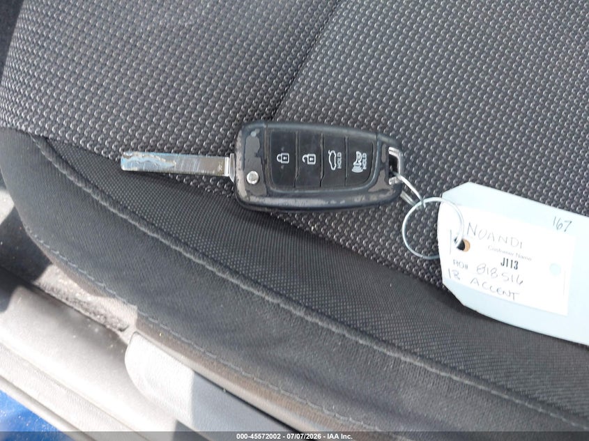 2018 HYUNDAI ACCENT SEDAN 1.6L I-4 DI, DOHC, VVT, 130HP