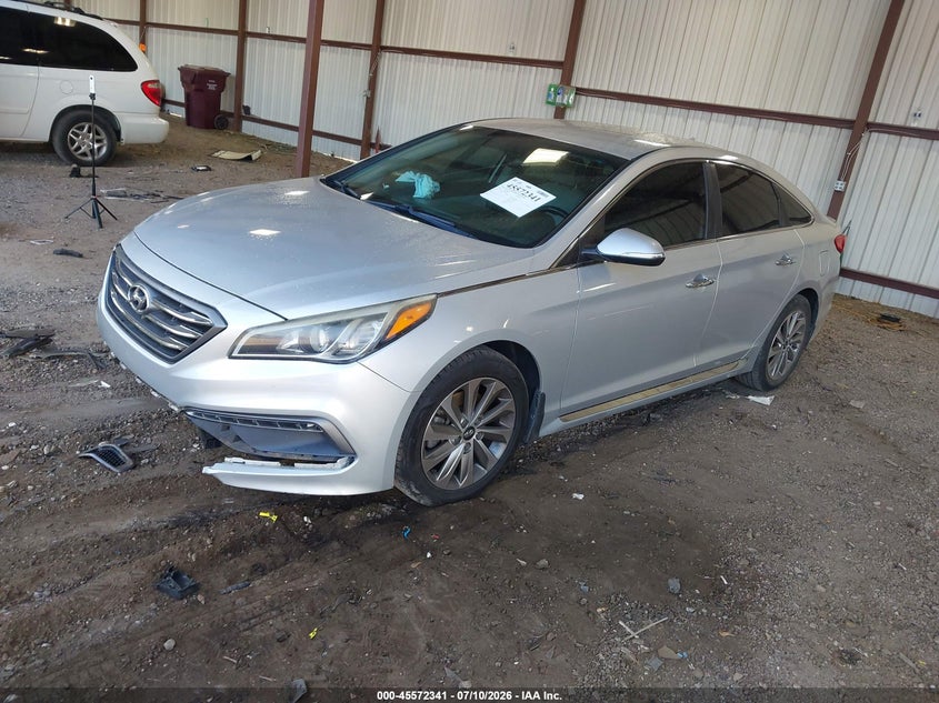 2015 Hyundai Sonata, Front End, IAAI, VIN 5NPE34AF4FH243300 — photo 2