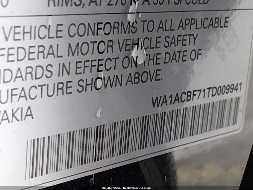 2026 Audi Q7 Premium 45 Tfsi Quattro Tiptronic VIN: WA1ACBF71TD009941 Lot: 45572354