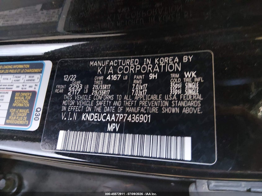 2023 Kia Seltos S VIN: KNDEUCAA7P7436901 Lot: 45572911