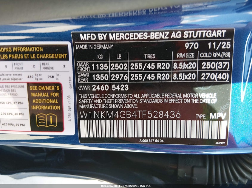 2026 Mercedes-Benz Glc 300 Suv VIN: W1NKM4GB4TF528436 Lot: 45573094