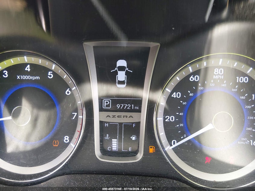 2013 Hyundai Azera VIN: KMHFH4JG4DA299302 Lot: 45573168