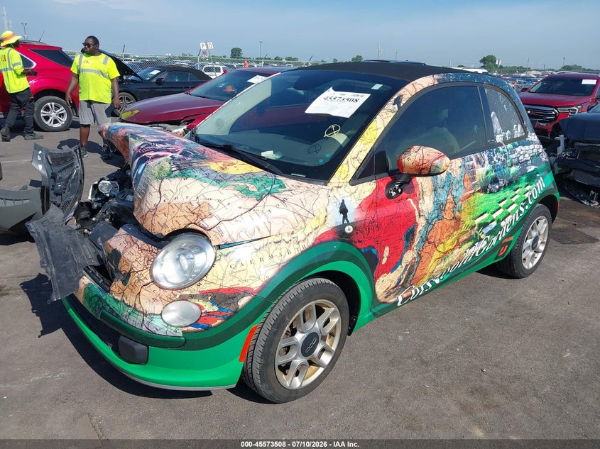 2013 Fiat 500, Front End, IAAI, VIN 3C3CFFDRXDT742961 — photo 2
