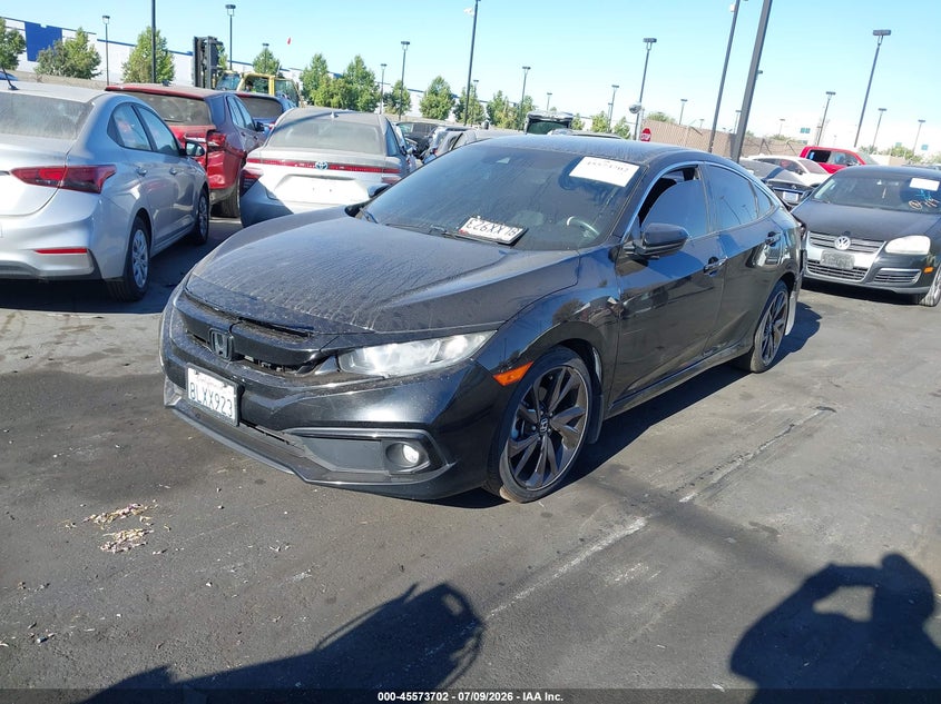 2019 Honda Civic, Удар сзади, IAAI, VIN 2HGFC2F80KH505594 — фото 2