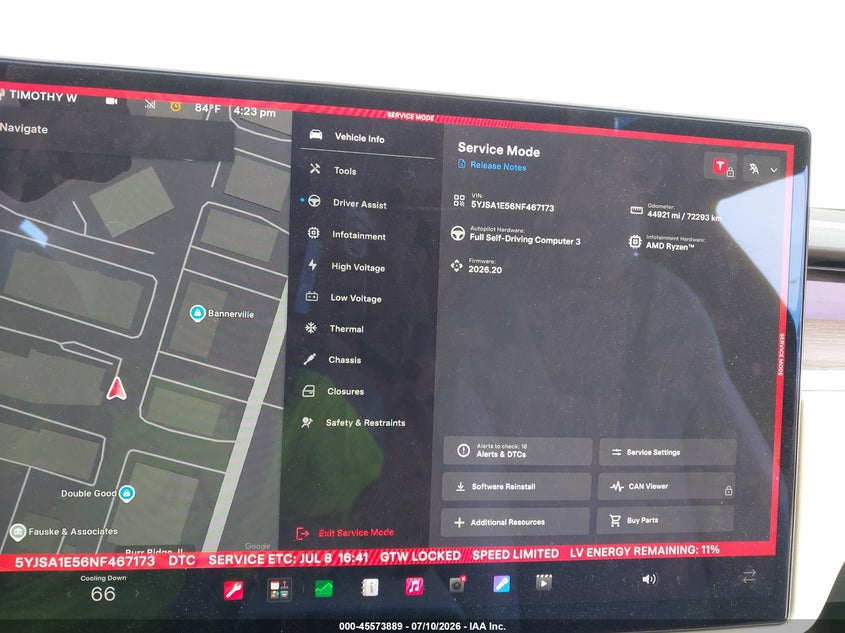2022 Tesla Model S Dual Motor All-Wheel Drive VIN: 5YJSA1E56NF467173 Lot: 45573889