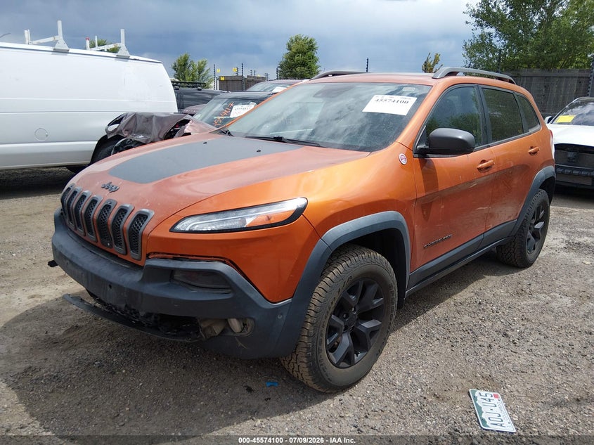 2015 Jeep Cherokee, Удар спереди, IAAI, VIN 1C4PJMBS7FW716272 — фото 2