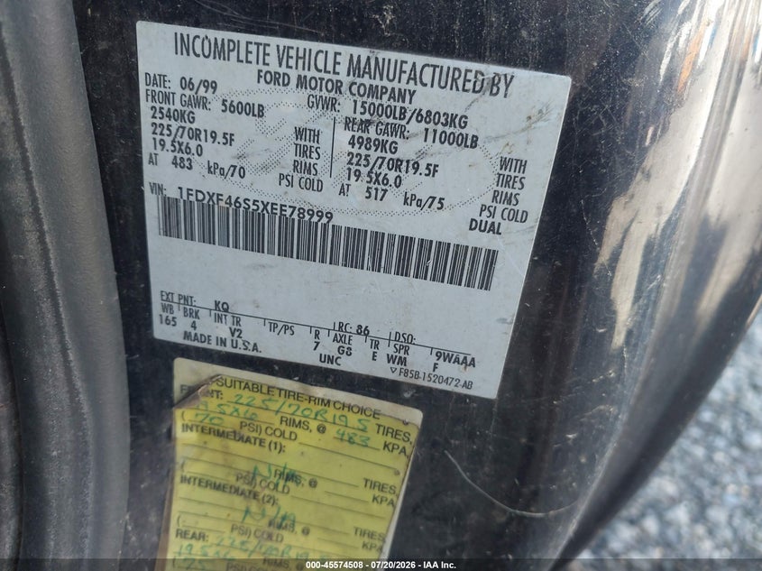 1999 FORD SUPER DUTY F-450 auction photo 8