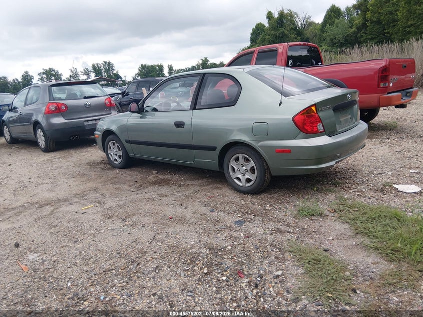 2004 HYUNDAI ACCENT HATCHBACK 1.6L I-4 DOHC, 103HP